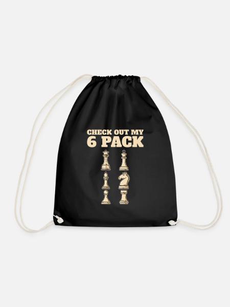 Chess chess piece - Drawstring Bag - black