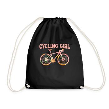 Road Bike Bicycle Road Cyclist Cycling Cyclist - Drawstring Bag - black - Front