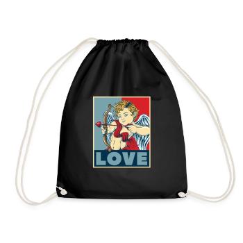 Valentinstag Valentines Day - Turnbeutel - Schwarz - Vorne