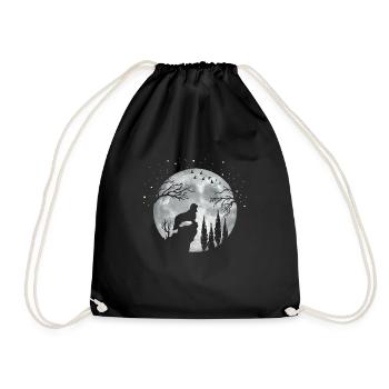 King Charles Cavalier Dog - Drawstring Bag - black - Front