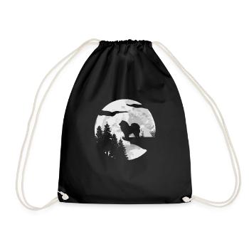 Chow Chow Dog - Drawstring Bag - black - Front
