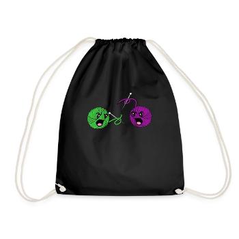 Knit - Drawstring Bag - black - Front