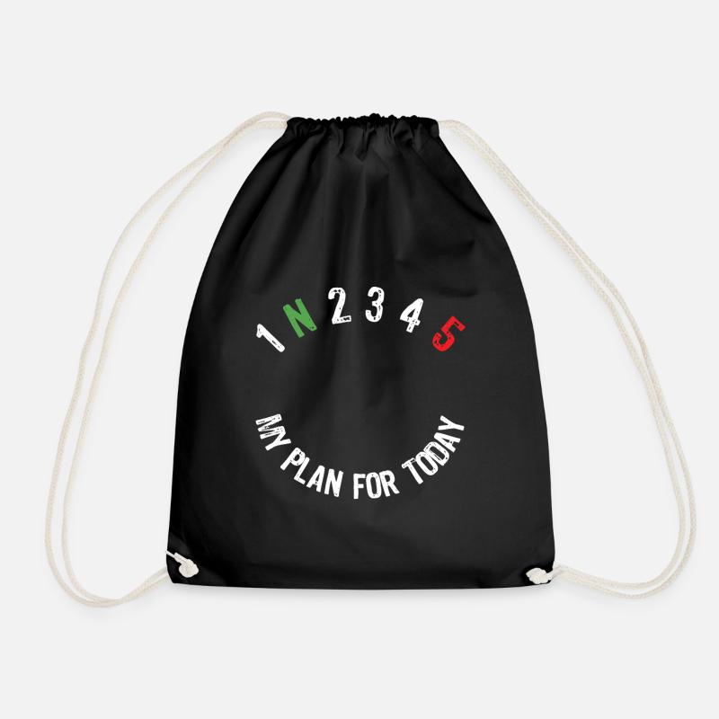 Motorcycle motif for bikers with slogan - Drawstring Bag - black