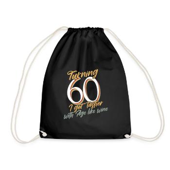 60. Geburtstag - Sechzigster 60 Jahre Alt - Turnbeutel - Schwarz - Vorne
