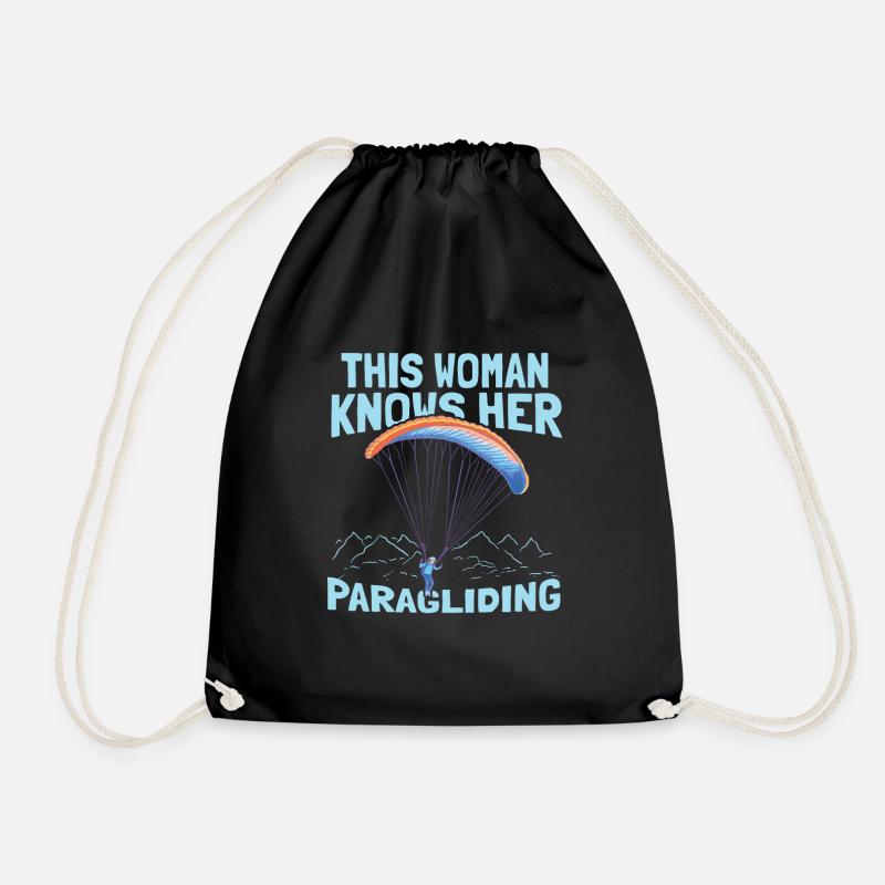 Paragliding Paragliding Paragliding Paragliding - Drawstring Bag - black