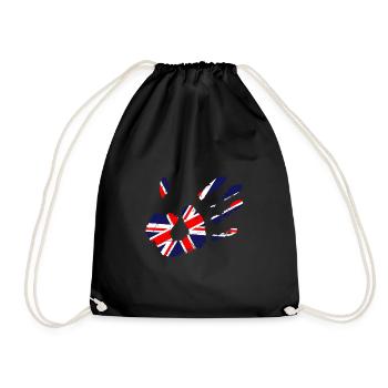 | d’empreinte de main Union Jack | du drapeau britannique Britannique - Sac de sport léger - noir - Devant