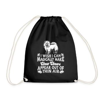 Chow Chow Dog - Drawstring Bag - black - Front