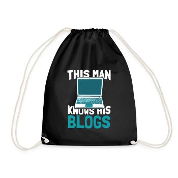 Blog Blogging Blogger - Drawstring Bag - black - Front