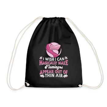 Flamingo - Drawstring Bag - black - Front