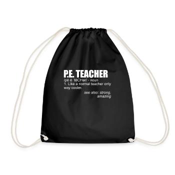 PE Teacher Definition Fitnessstudio -Lehrerlehrer - Turnbeutel - Schwarz - Vorne