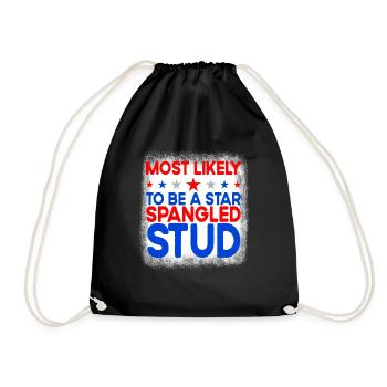 H�chstwahrscheinlich ein Star Spangled Stud 4. Jul - Turnbeutel - Schwarz - Vorne