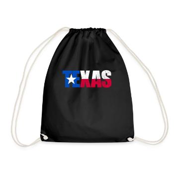 Texas Flagge patriotisch Lone Star State Texaner G - Turnbeutel - Schwarz - Vorne
