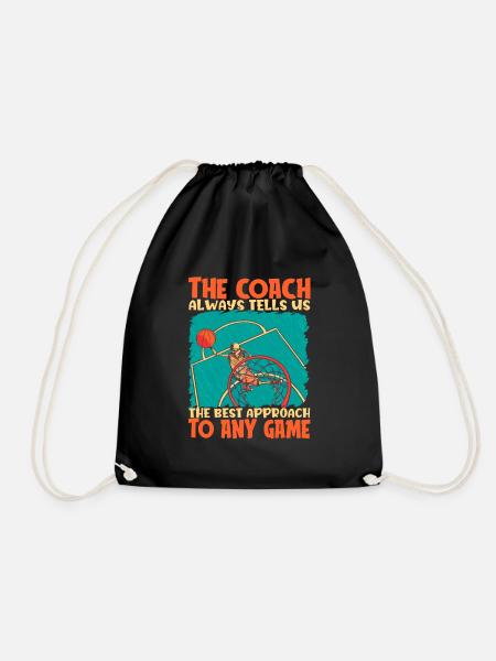 Basketballtrainer Basketball Trainer Coach - Turnbeutel - Schwarz