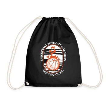 Basketballtrainer Basketball Trainer Coach - Turnbeutel - Schwarz - Vorne