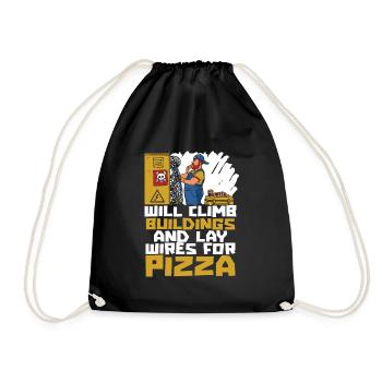 Electrician Electrical Engineer Electronics Technician - Drawstring Bag - black - Front