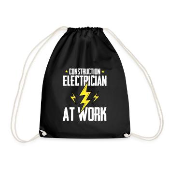 Electrician Electrical Engineer Electronics Technician - Drawstring Bag - black - Front