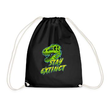 Dinosaur Dino Paleonthologist - Drawstring Bag - black - Front