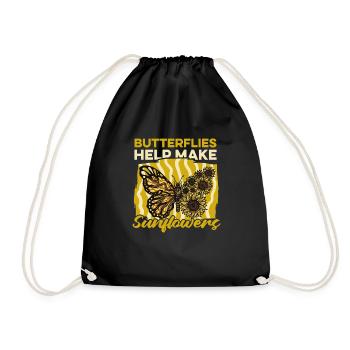 Butterfly - Drawstring Bag - black - Front