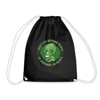 Alien Außerirdischer - Turnbeutel - Schwarz - Vorne