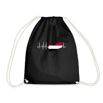 Jemen Heartbeat Ekg Pulse Proud Yemeni Love Jemen - Turnbeutel - Schwarz - Vorne