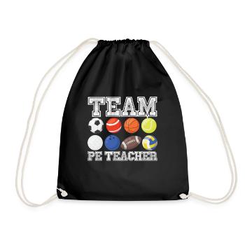 Team pe Lehrer lustiger Pe Gym Lehrer - Turnbeutel - Schwarz - Vorne