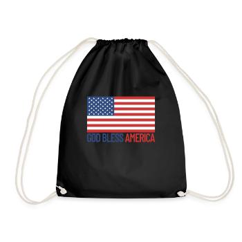 Gott segne America USA Flagge patriotische 4. Juli - Turnbeutel - Schwarz - Vorne