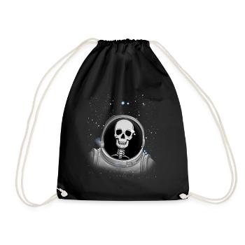 Skelett Astronaut Space Halloween Astronaut �de - Turnbeutel - Schwarz - Vorne