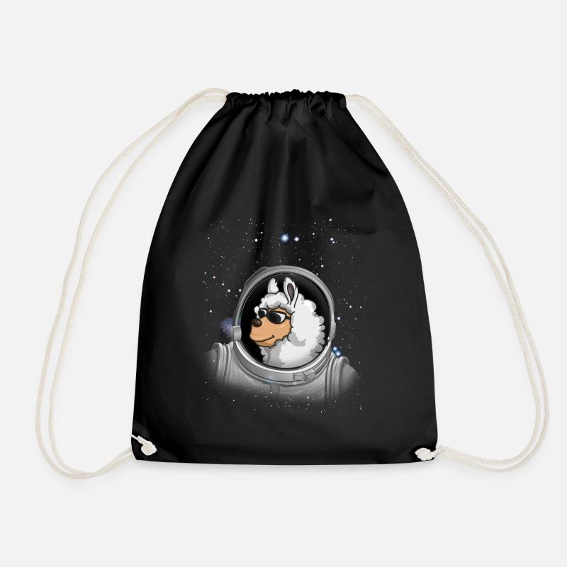 Lama Astronaut Raum Astronomie Astronaut Lama - Turnbeutel - Schwarz