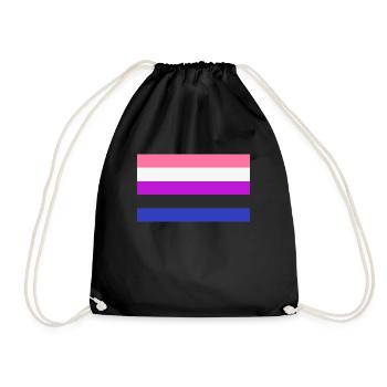 Gender Fluid Flag LGBTQ Pride Genderfluid Flag - Turnbeutel - Schwarz - Vorne