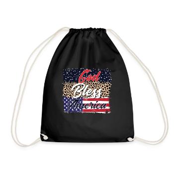 Gott segne Amerika patriotisch amerikanischer 4. J - Turnbeutel - Schwarz - Vorne