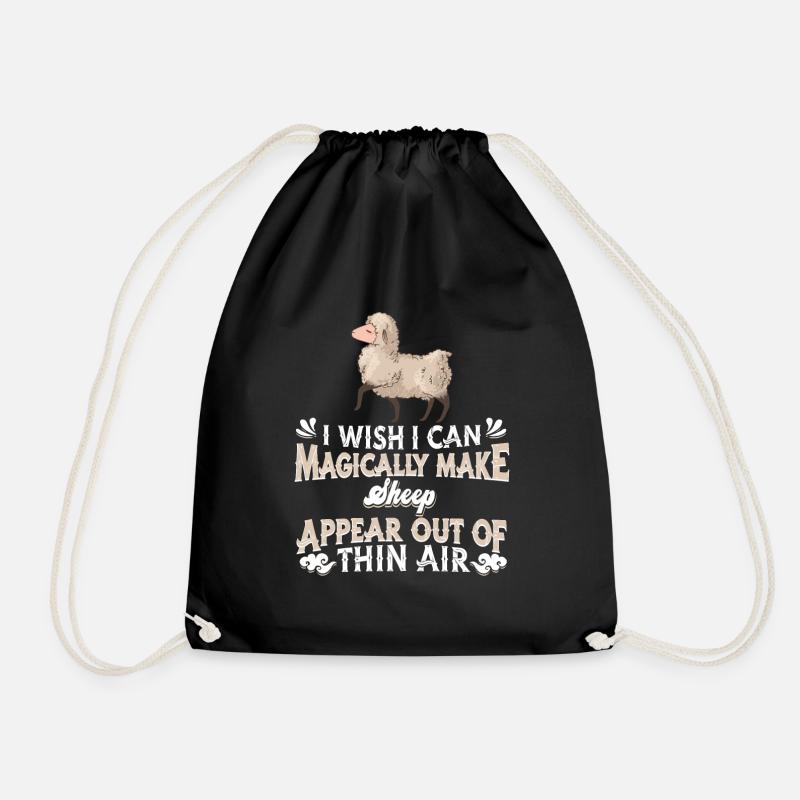 Sheep Shepherd - Drawstring Bag - black