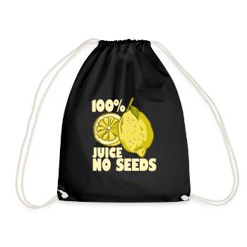 100% Saft ohne Samen Zitronen -M�nner -Vasektomie - Turnbeutel - Schwarz - Vorne