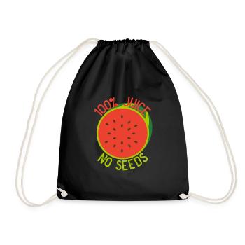 100% Saft ohne Samen Wassermelonen -Vasektomie Ges - Turnbeutel - Schwarz - Vorne