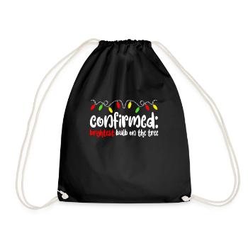 Best�tigte hellste Gl�hbirne am Baum lustig Weihna - Turnbeutel - Schwarz - Vorne