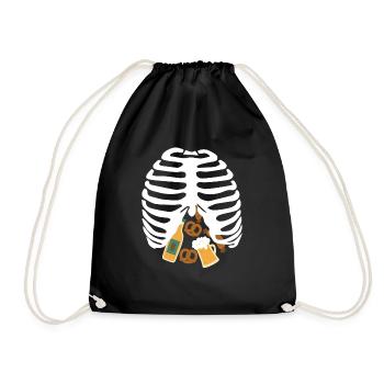 Oktober fest RIB CAGE Skelett lustiges Skelett - Turnbeutel - Schwarz - Vorne