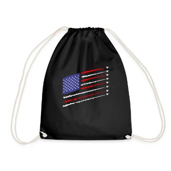 K�mpfer Jet American Flag Milit�r 4. Juli - Turnbeutel - Schwarz - Vorne