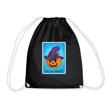 La Calabaza K�rbiskarte Mexikanische Lotteriekarte - Turnbeutel - Schwarz - Vorne