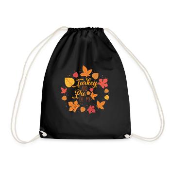 T�rkei und Kuchen oh mein Thanksgiving Truthahn un - Turnbeutel - Schwarz - Vorne