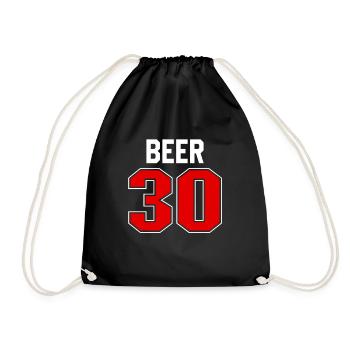 Bier 30 Jersey Athlete Uniform Zeit f�r Bier - Turnbeutel - Schwarz - Vorne