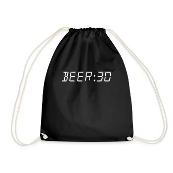 Beer 30 funny beer time for drinking beer beer 30 - Drawstring Bag - black - Front