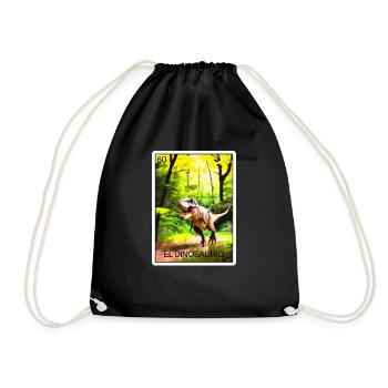 El DinosaurIo Dinosaur Card Mexican Lottery - Drawstring Bag - black - Front