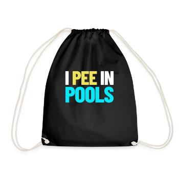 Ich pinkle in Pools lustiger Urlaubshumor schwimme - Turnbeutel - Schwarz - Vorne