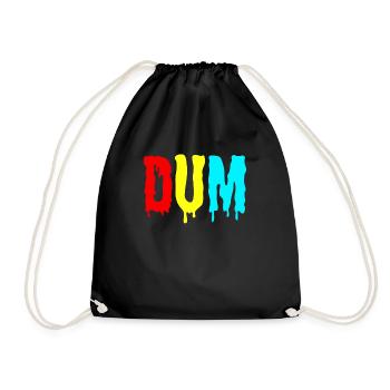 Dum Dum Drip Rain Rainbow Drip Dripfin Letters Str - Drawstring Bag - black - Front