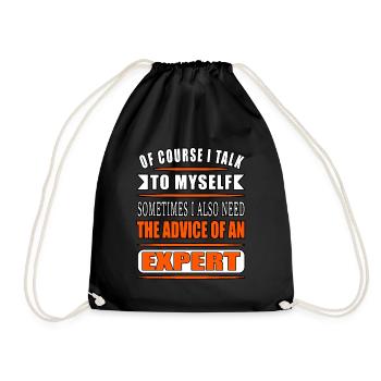 drôle de dicton Expert | Chemise colorée - Sac de sport léger - noir - Devant