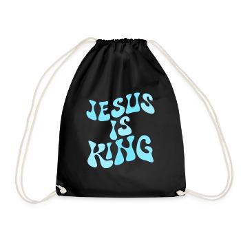 Jesus ist K�nig Christian Glaube inspirierende Jes - Turnbeutel - Schwarz - Vorne