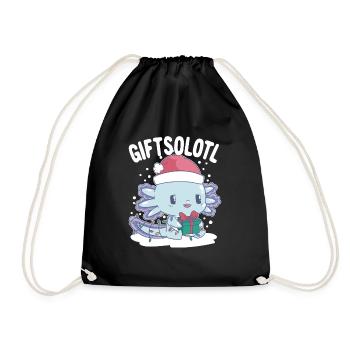 GeschenkeSolotl Axolotl Weihnachten Axolotl Kinder - Turnbeutel - Schwarz - Vorne