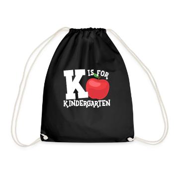 K ist f�r Kinderg�rtnerin zur�ck in die Schule - Turnbeutel - Schwarz - Vorne