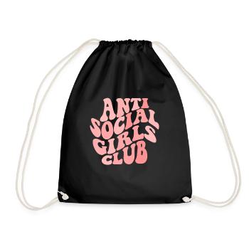 Anti Social Girls Club Frauen antisoziale M�dchen - Turnbeutel - Schwarz - Vorne