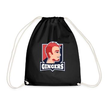 Ginger Funny Team Logo Funny Redhead Team Ingwer - Turnbeutel - Schwarz - Vorne