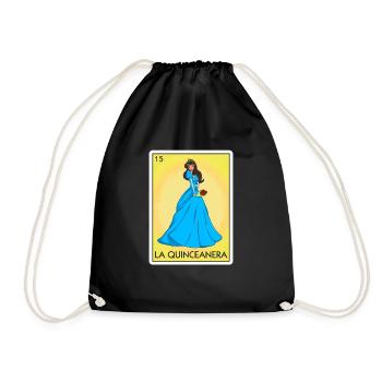 La Quinceanera Card Mexikanische Lotterie Quincean - Turnbeutel - Schwarz - Vorne